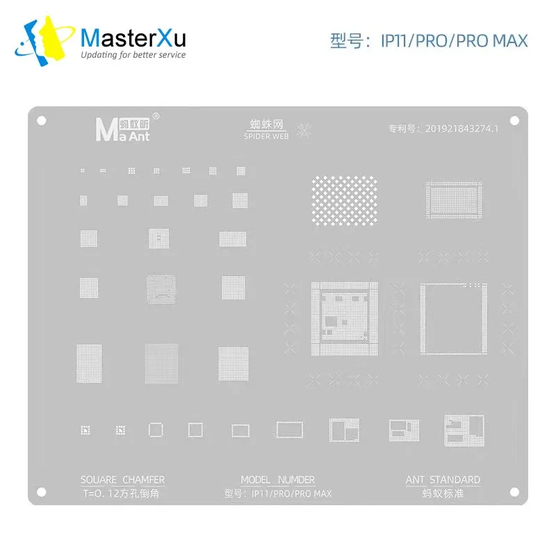 MaAnt BGA Reballing Phone Stencil dla iPhone 15 14 13 12 11 Pro MAX XS XR X 8 7 6S 6 CPU A8 A9 A10 A11 A12 A13 A14 A15 Chip