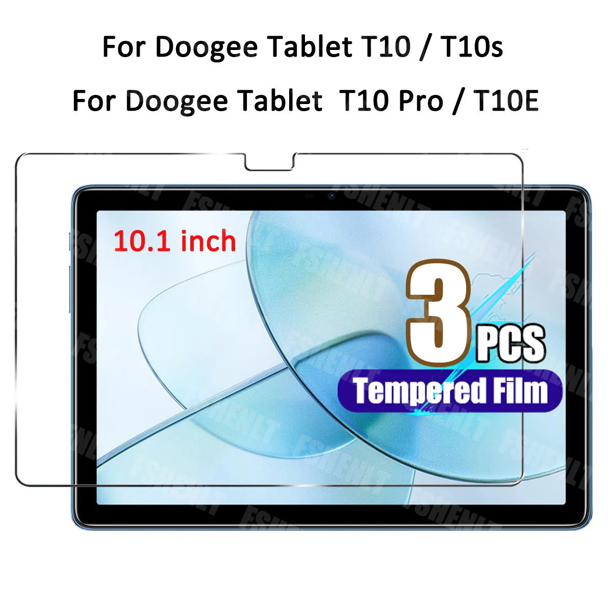 Screen Protector for Doogee T10/T10S 10.1 inch Anti-Scratch 9H Hardness Tablet Tempered Glass Film for Doogee T10 Pro/T10E 10.1