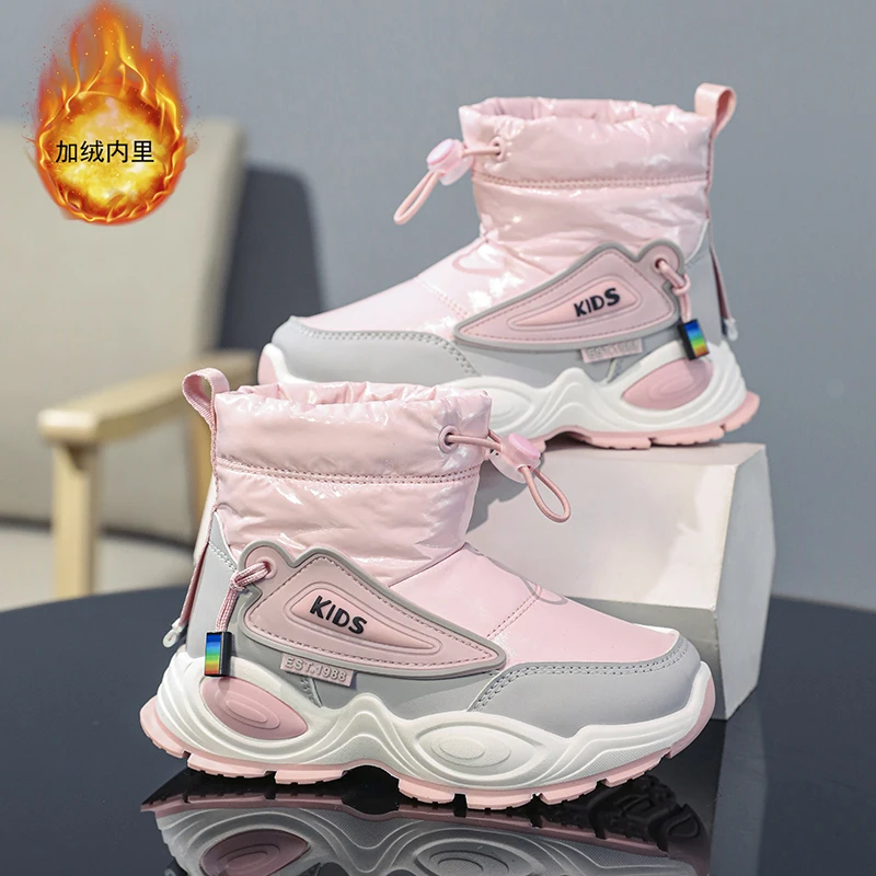 Children Boots For Girls Boys Baby Warm Fleece Thick Warm Snow Shoes Ankle Boots Sapato Winter Boot Cotton Kids Girl Shoes