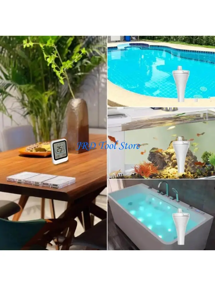 Termómetros inalámbricos para piscina A2UD, pantalla Digital con 3 sensores capacidad, Monitor humedad y temperatura para