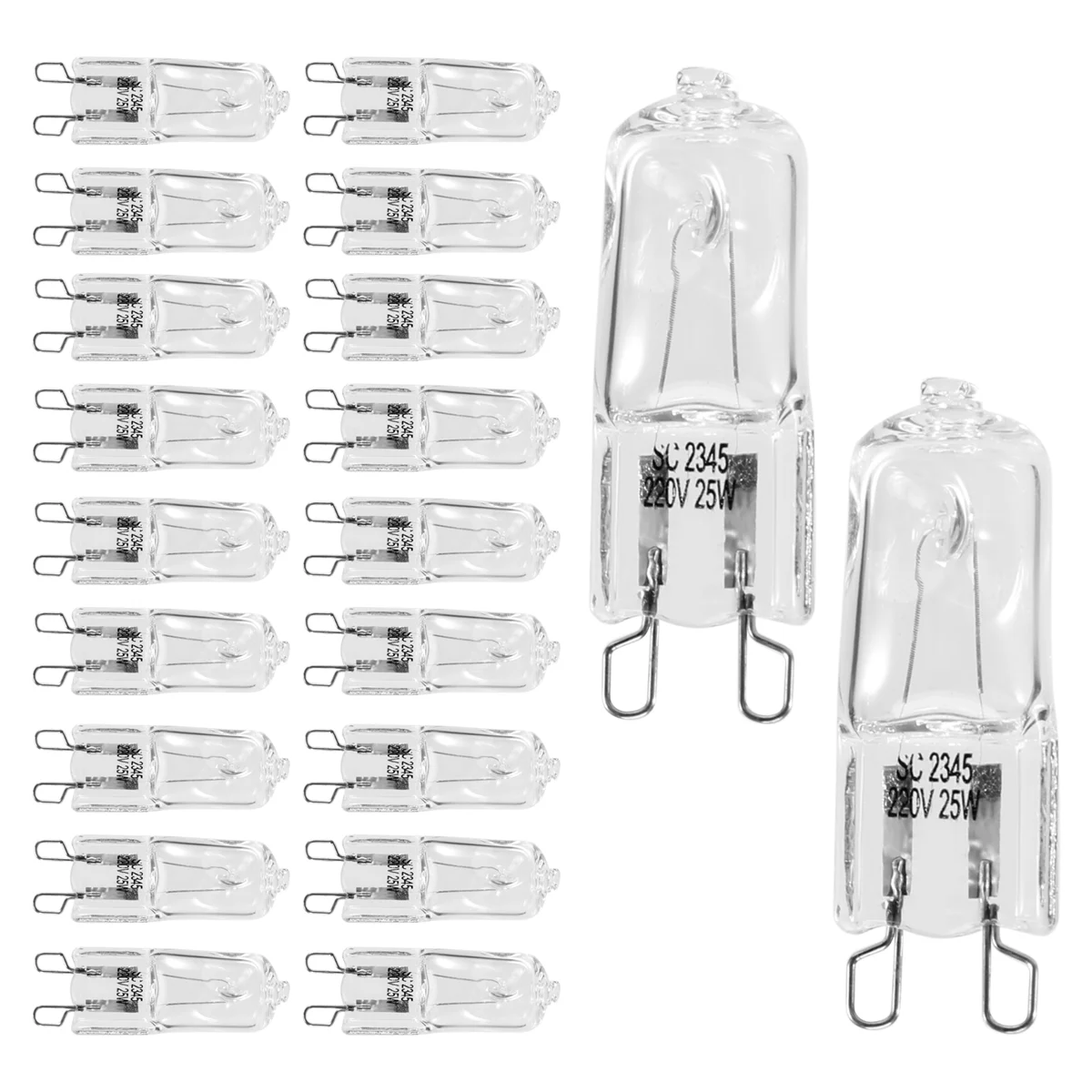 20-Pack G9 25W Halogen Bulbs, Dimmable 2800K