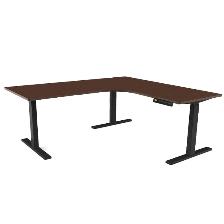 

3-ножки L-образной формы, черный офисный электрический уголок, регулируемая по высоте, исполнительный стол