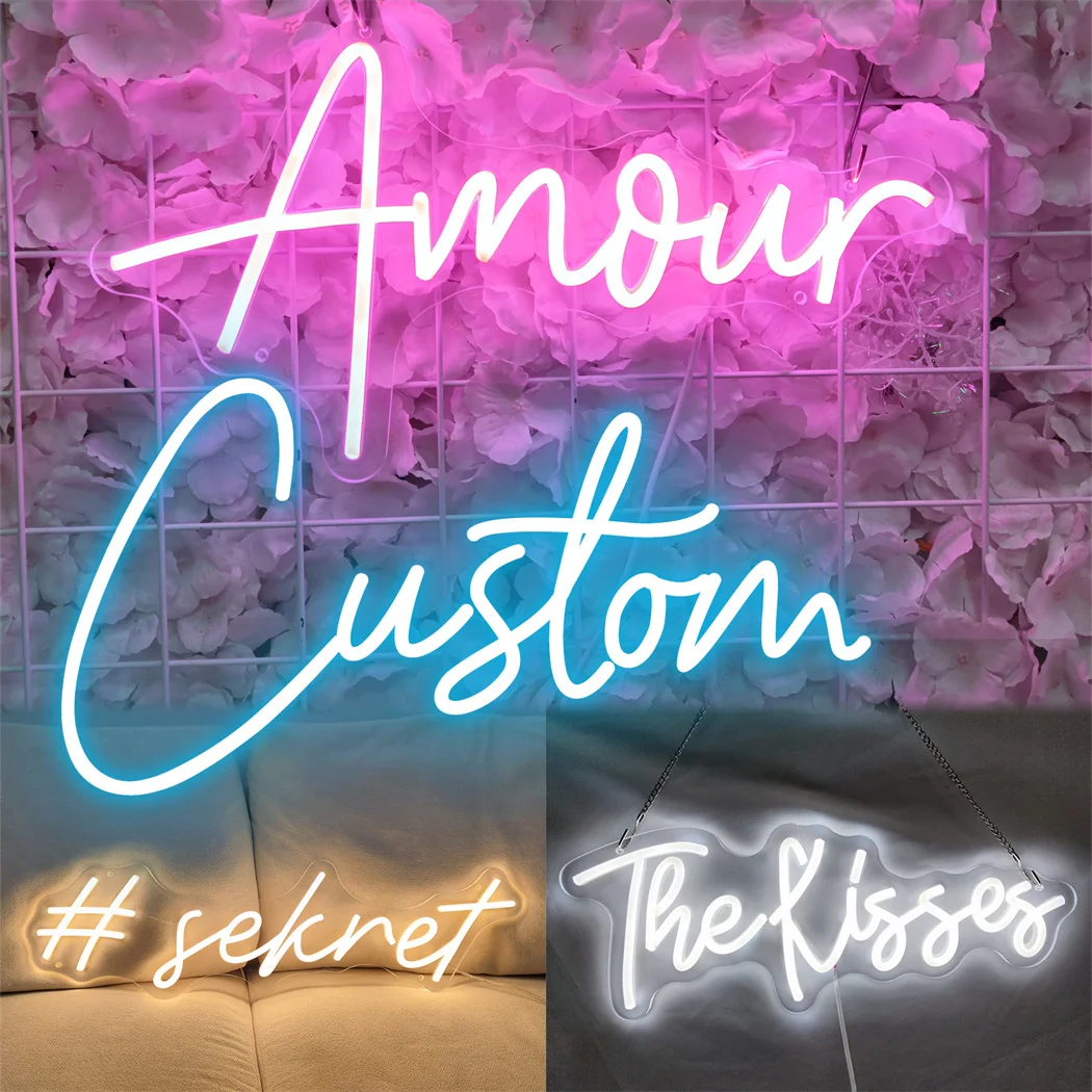 

Customizable LED Neon Light USB Powered Custom Neon Sign Wall Decor Name Personalised Design Bedroom Wedding Birthday Decor Gift