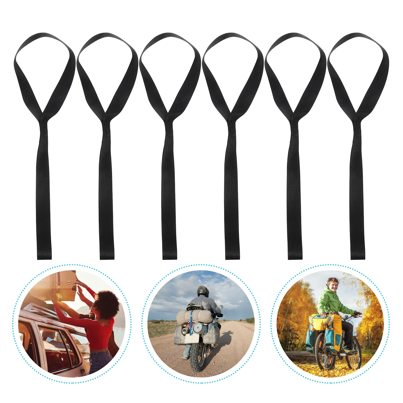 

6 Pcs Cargo Strap Soft Loops Motorcycles Tie Down Straps Secure Trailering Securing Dirt Bike SUV Scooters