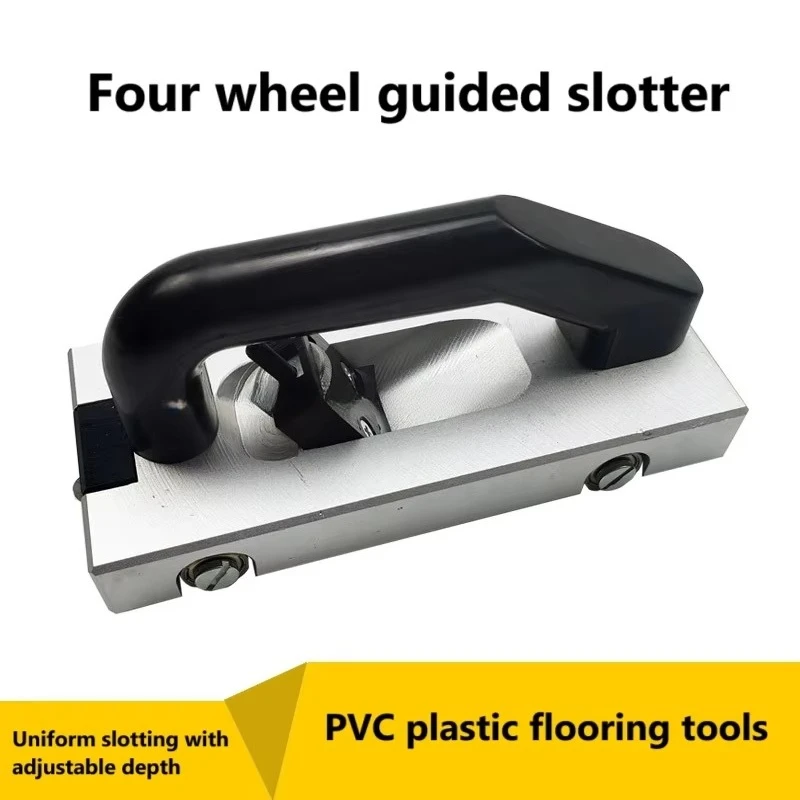 PVC Plastic Roll Sports Floor Groove Cutter Wheel Slotted Manual Slotting Knife Vinyl Floor Groover Construction Tools