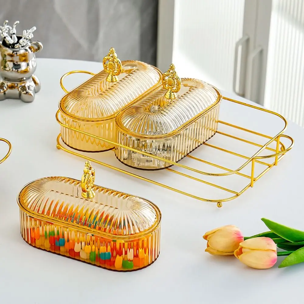 

Transparent Dried Fruit Storage Box Moisture Proof Compartment Snacks Placement Plate with Tray Exquisite Fruit Plate Household