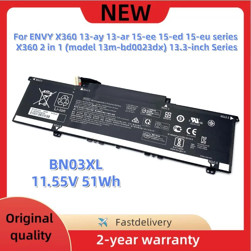 BN03XL Laptop Battery For HP ENVY X360 13-ay 13-ba 15-ee 15-EU Series HSTNN-DB9N HSTNN-OB1O L77034-005 L76965-271 L76965-2C1