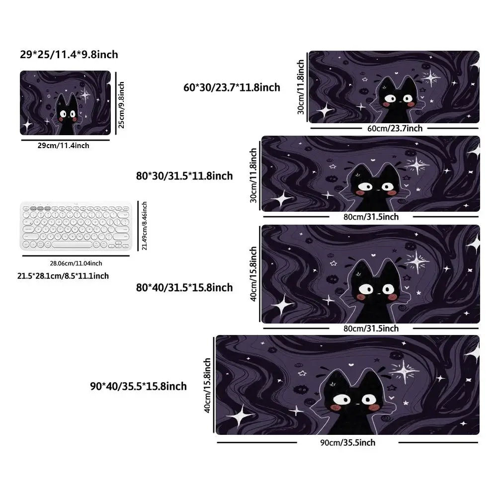 Cartoon Kitty Cosmic Swirl Texture mousepad games game card pad office desktop laptop table mat large size