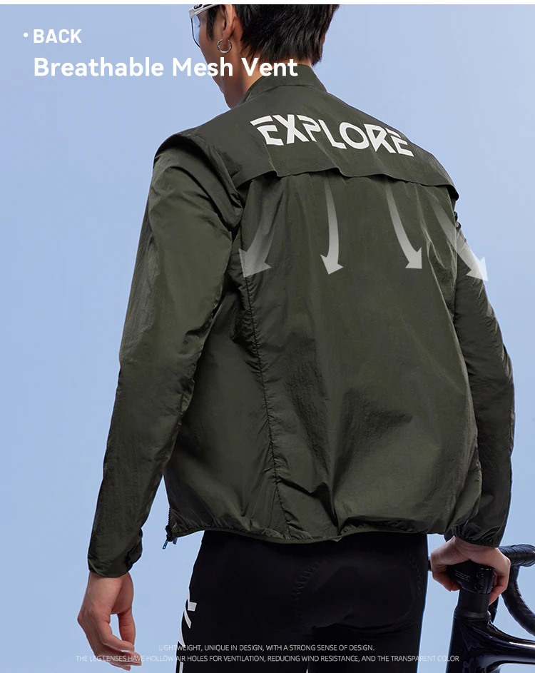 EVR Radsport-Windbreaker Frühling und Herbst Herren Rennrad Dünne Jacke Winddicht Wasserdicht Atmungsaktiv Outdoor MTB Fahrradjacke – Detail 8