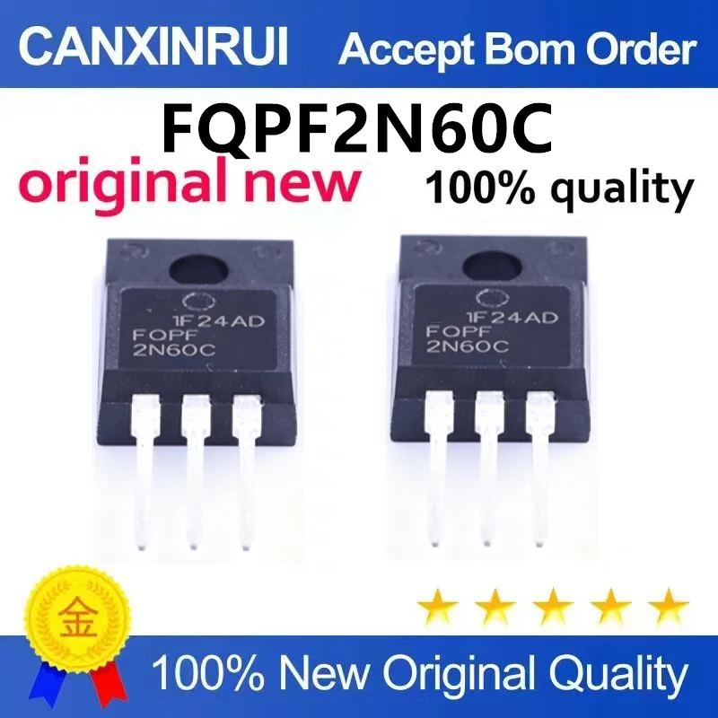 （5pcs-10pcs）Brand new imported 2N60 FQPF2N60C field-effect transistor T0-220F direct insertion plastic package 2A600V