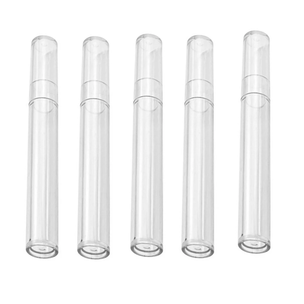 Penyimpanan Alat Penyimpanan Pinset Kualitas Tinggi 15Cm 5 Buah/Set Kotak Pena Silinder Desain Transparan Plastik PC Kotak Penyimpanan Pinset