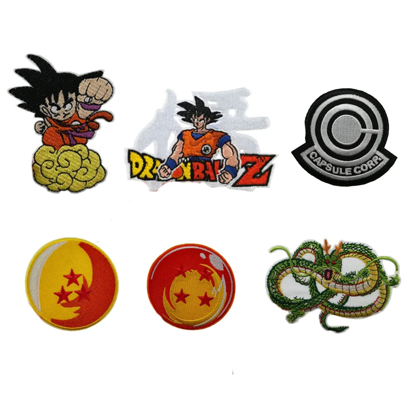 Dragon Ball Son Goku Embroidery Patches for Clothing Anime Stickers Iron on Patches Cartoon Clothes Jacket Pants Patch Diy Gift