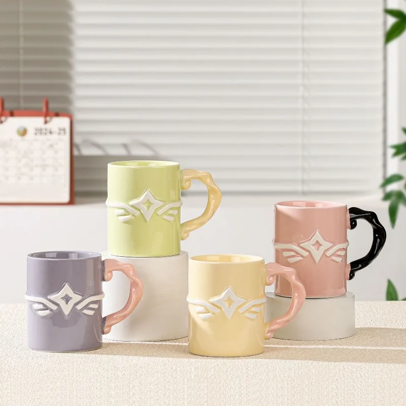 

Large-capacity Mug, Creative Star-patterned Home Ceramic Cup, Simple and Elegant Office Coffee Cup