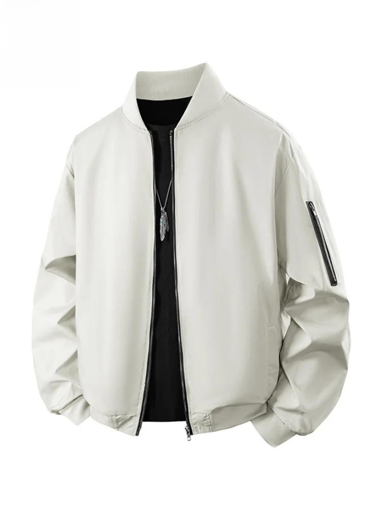 

Casual Men's Workwear Baseball Jaet Spring Autumn Flight Motorcycle ort Coat Paul Versatile Faionable Polyester Fiber