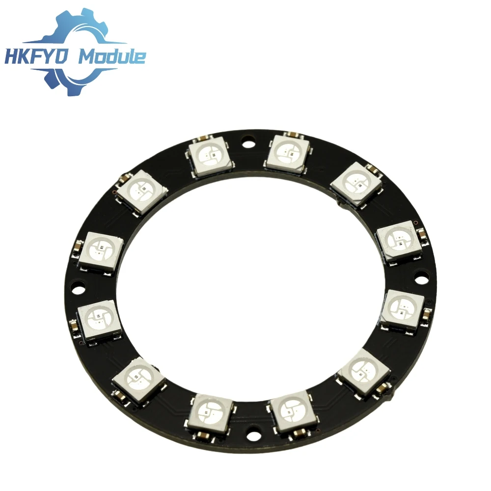 1-20PCS WS2812 12-Bit RGB LED Ring, 5050 Smart Full-Color Light Circle Module for Arduino DIY Lighting Effects