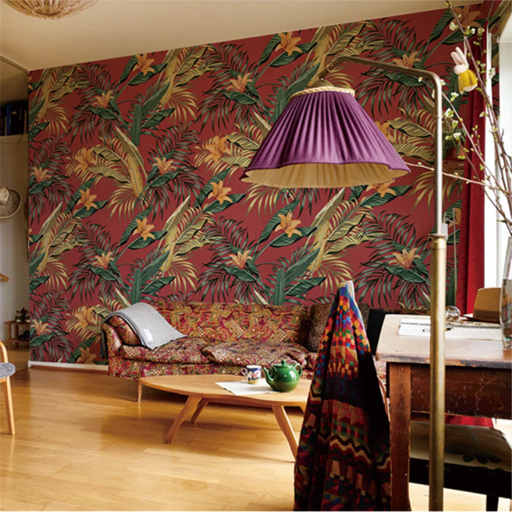 Custom Tropical rainforest wallpapers mural landscape marble TV Background Wallpaper for wall papers home decor Wall stickers