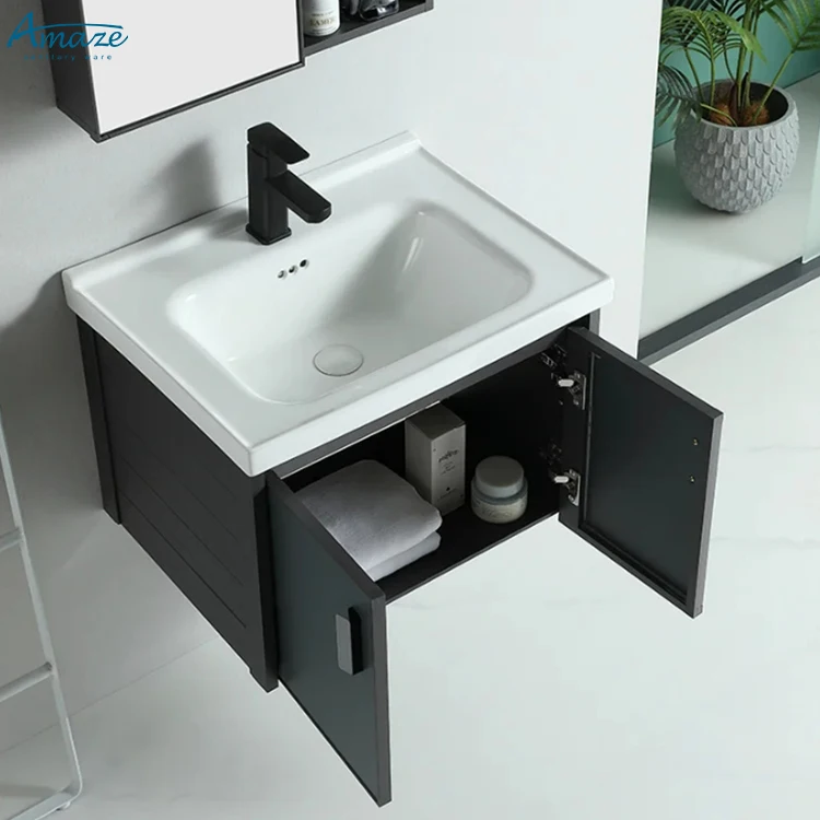 Bathroom CabinetModern Balcony Simple Wall-mounted New Design Aluminum Bathroom Sink Vanity Mirror Cabinet