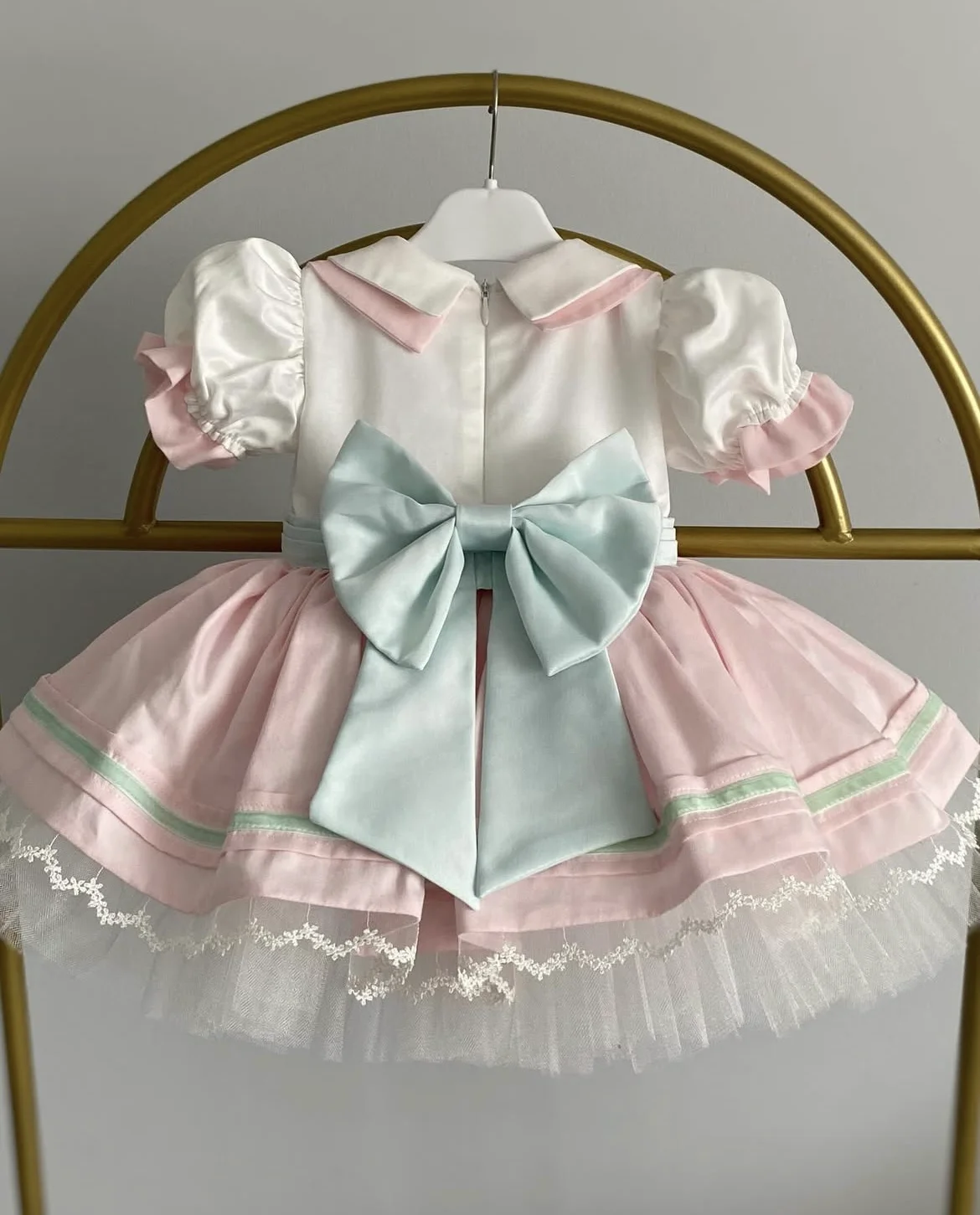 0-12Y Baby Girl Summer Ice-cream Cake Embroidery White Pink Dress for Holiday Birthday Photography Casual B265