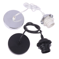 1PC Retro E27 Hanging Lamp Holder With 1m/1.5m Hanging Wire Ceiling Lamp Holder Socket Lamp Base For Hanging Pendant Lights