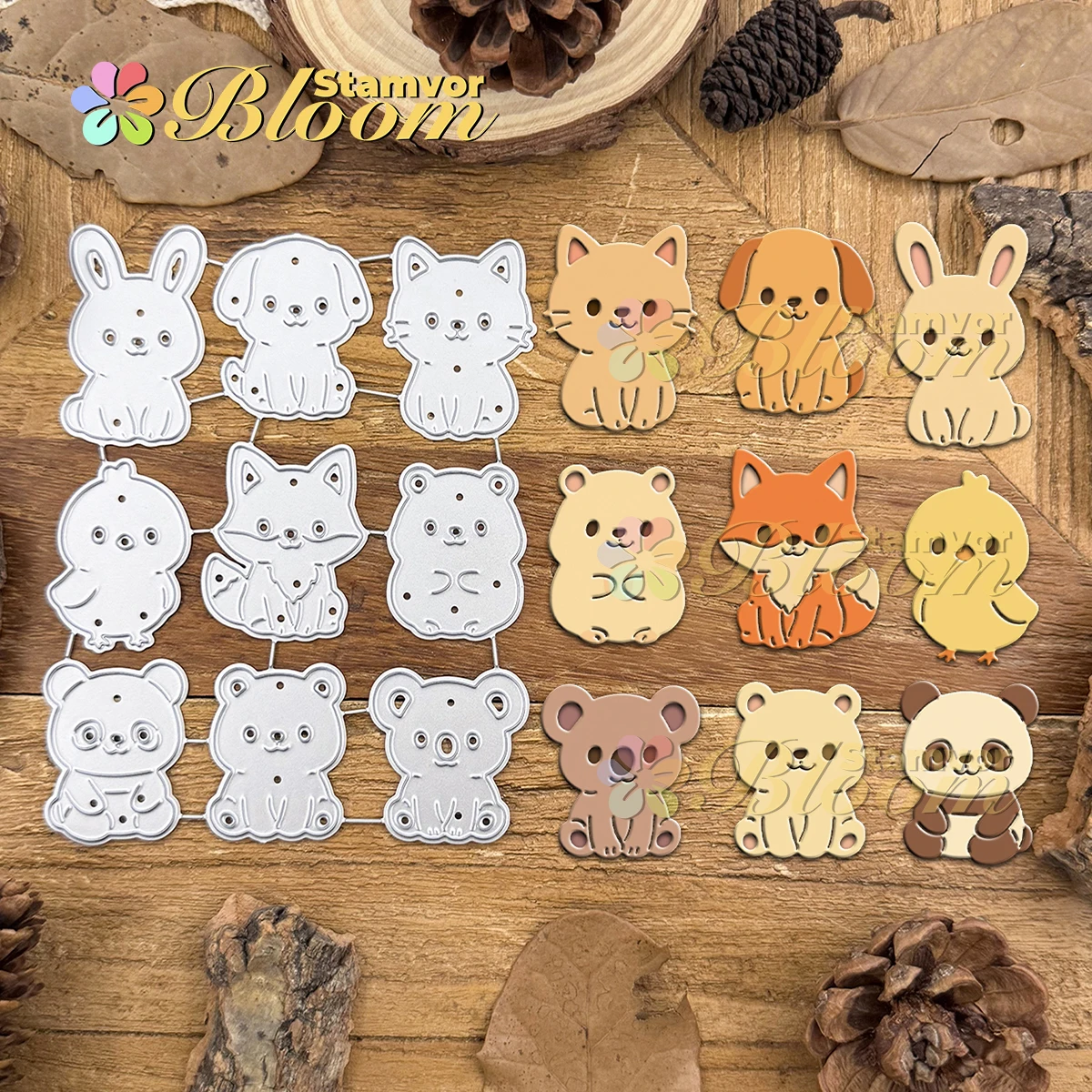 Original encantador Kawaii Mini animales gato perro conejito Panda Koala troqueles de corte de Metal Scrapbooking grabado decorativo