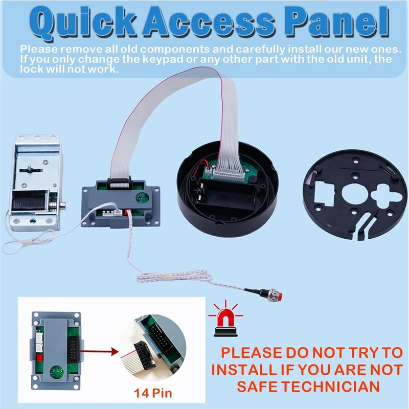 

Safe Replacement Lock With 2 Emergency Keys Black Safe Keypad Electronic Lock For Home, Commercial And Industrial-Y47A