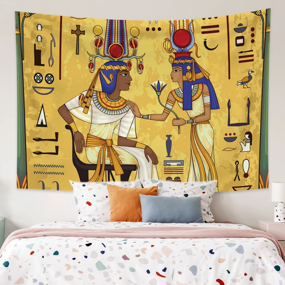 Egyptian Tapestry Backdrop Ancient Egypt Scene Mythology Pharaohs Murals Wall Hanging Bedroom Living Room Photography Home Decor