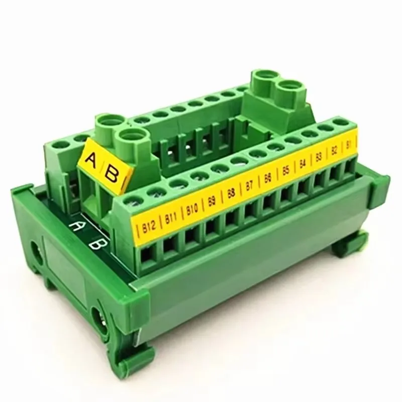 تركيب السكك الحديدية DIN 2 * 12 وحدة توزيع طرفية لولبية يمكن أن تدعم اتصالات توسيع الوحدة المتعددة