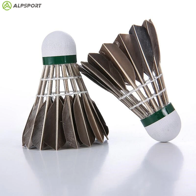 ALP 806 Kok Bulu Tangkis 12 Buah Bola Bulu Tangkis Bulu Angsa Hitam untuk Latihan Olahraga Bulu Tangkis 77 76 Shuttlecock Kecepatan