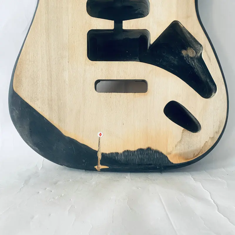 EB814  ST Model Electric Guitar Body Tremolo Bridges Solid Basswood Unfinished with Wood Damages for DIY