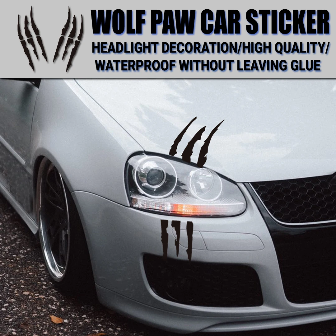 

Car Ghost Claw Car Stickers Headlights Decoration Claw Car Decals Eyebrows Stickers Personality StickersWaterproof