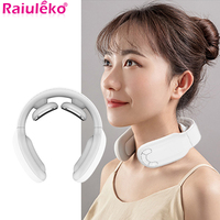 Electric Neck Massager Wireless Heating Pulse Therapy Muscle Stimulator Cervical Vertebra Shoulder TENS Massage USB Charging