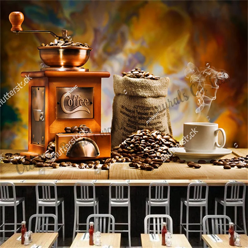 

Custom Wallpaper Coffee Beans Cafe Decoration Murals Restaurant Coffee Shop Background Papel De Parede Wall Paper Papel Tapiz