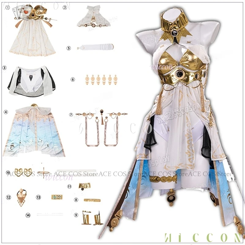 

Хэллоуин Wuwa Wuthering Waves Iuno Хэллоуин Косплей Костюм Парик Костюм Жрица Одежда Одежда 2025 Косплей Disfraz