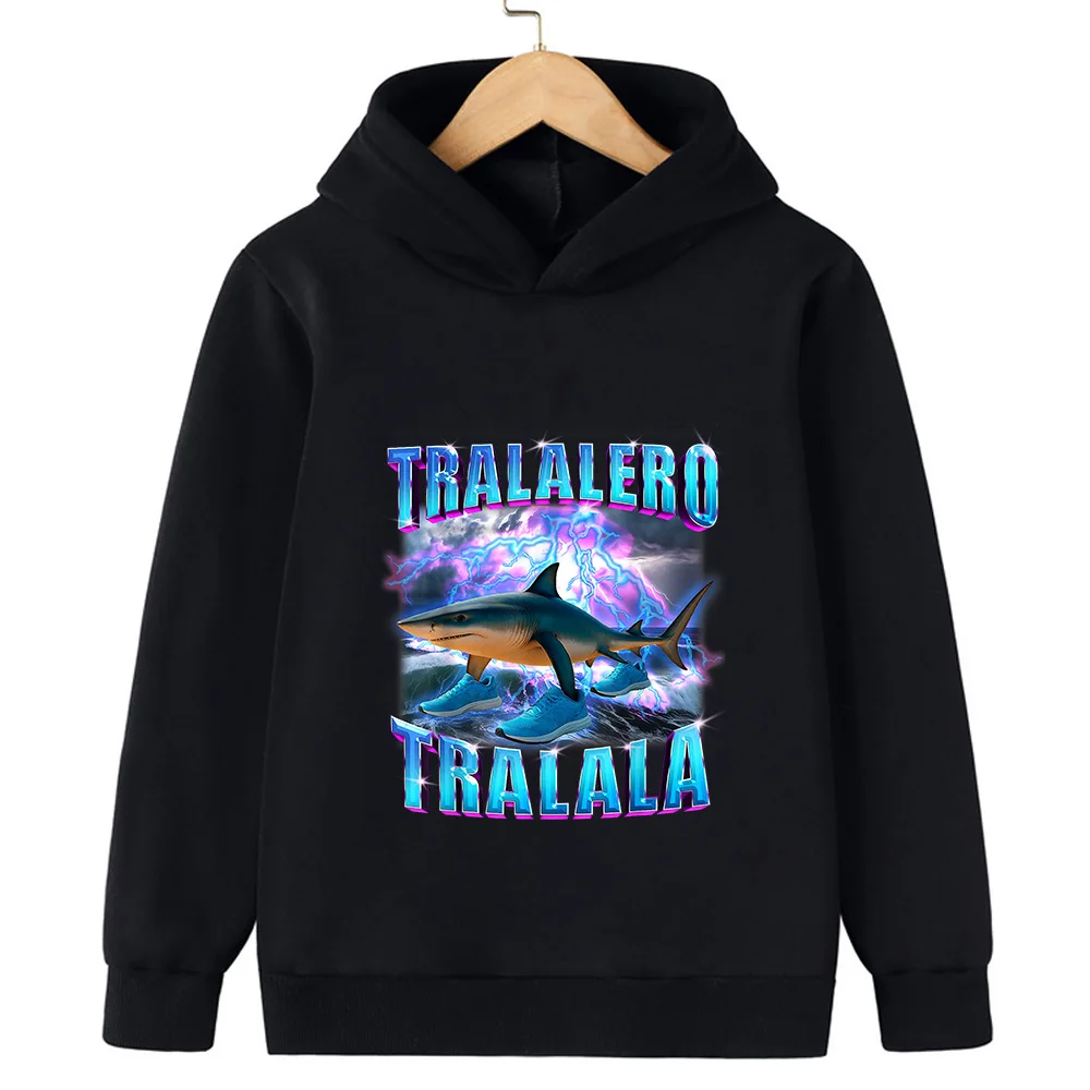 Bluza z kapturem dla dzieci Brainrot Tralala włoska 2025 jesień zima ciepła postać chłopcy dziewczynki fajne ubrania ciepła bluza