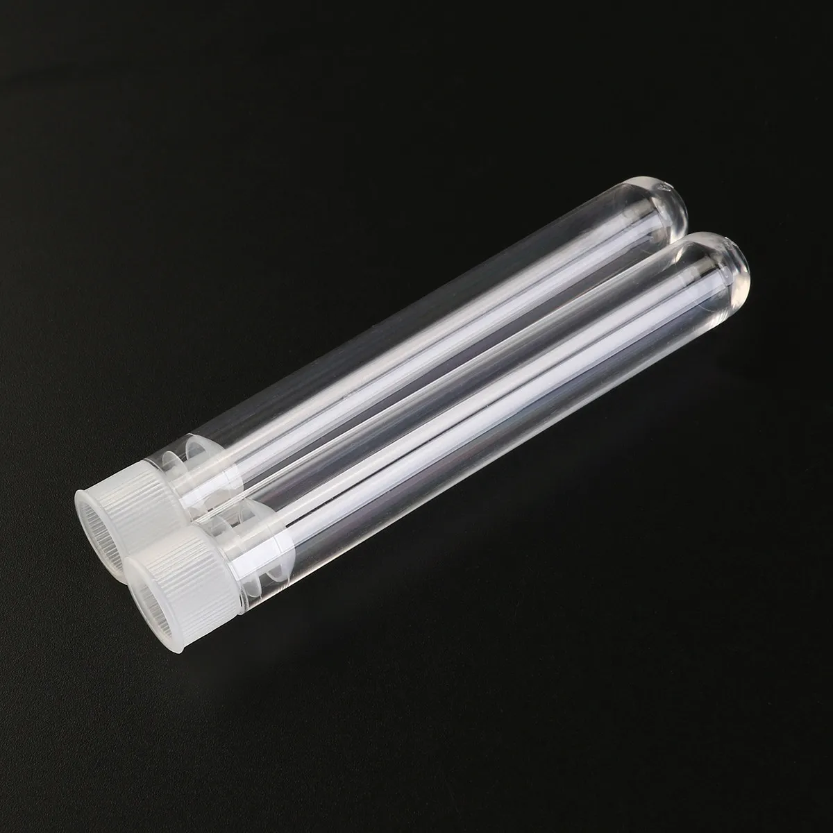 25Pcs 5Ml Transparent Hard Plastic Sample Tubes 12Mm X 75Mm for Lab Specimens Handmade Gifts Collectibles Storage Organizer