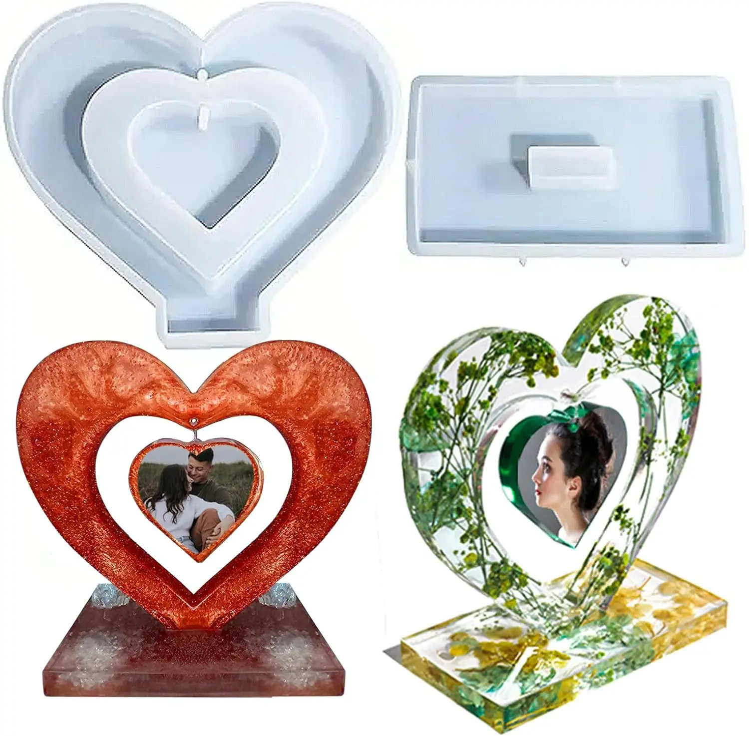 DIY Crystal Epoxy Resin Mold Love Photo Frame Silicone Mold