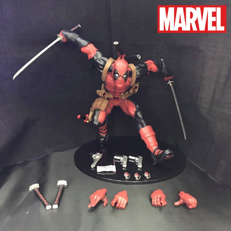 Marvel 23.5cm Deadpool Anime Figure The Avengers X-Men Wade Winston Wilson Desktop Action Figurine Collection Model Toy Gift