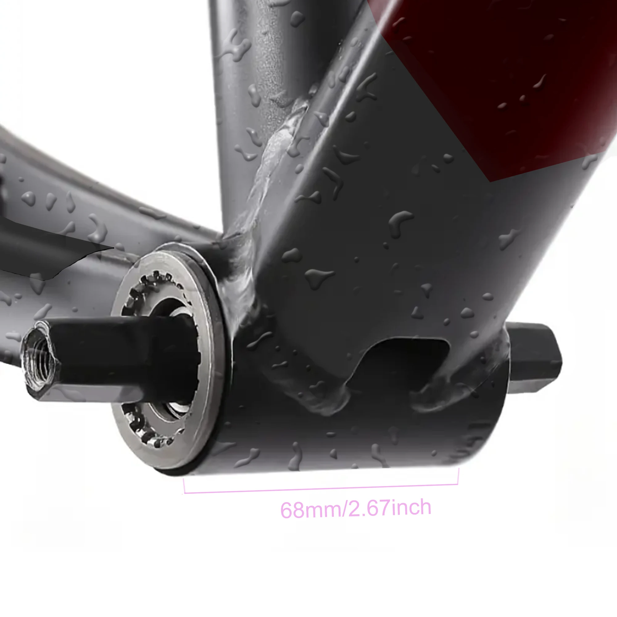 GINEYEA Bike Bottom Bracket, Square-Taper Bottom Bracket 68mm, 110.5/116/120/122.5/126mm