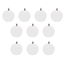 10 Pcs Titanium Steel Tags Pet Collar Tags Dog Cat Pendant Blank Tags Necklace Diy Engraving Jewelry Making Stamping Tags