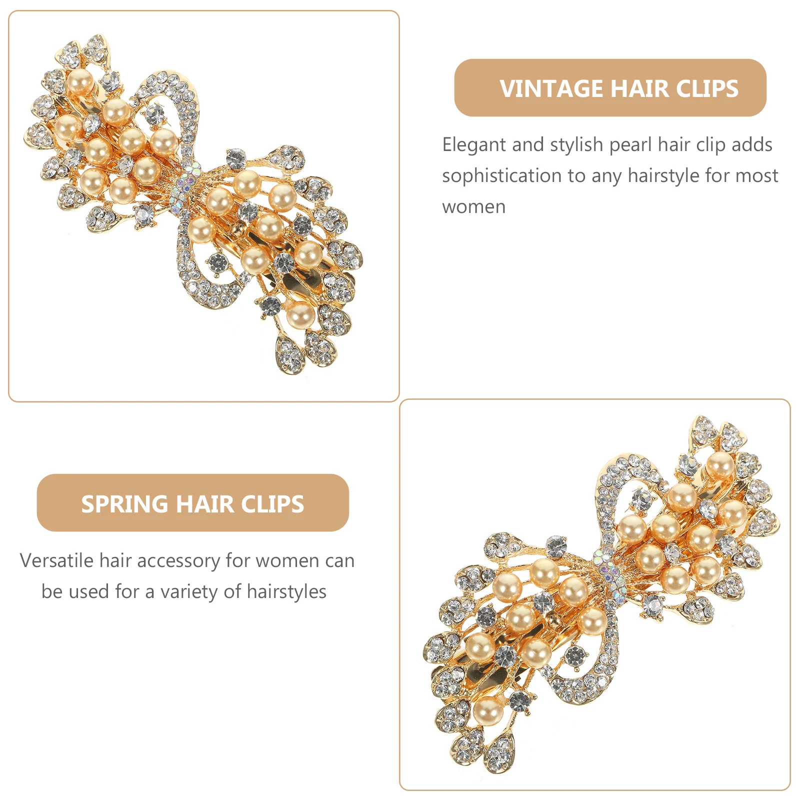 مشبك شعر نسائي لؤلؤي دبوس شعر ربيعي كبير دبوس شعر معدني قوي إكسسوارات شعر أنيقة لحفلات الزفاف وأعياد الميلاد دبابيس شعر نسائية