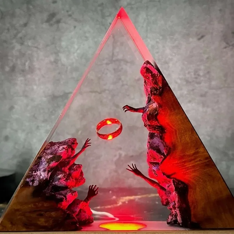 

Resin The Ring of the Ring Night Light Bedroom Decorative Light Home Room Office Desk Decorative Accessories Halloween Desk Lamp