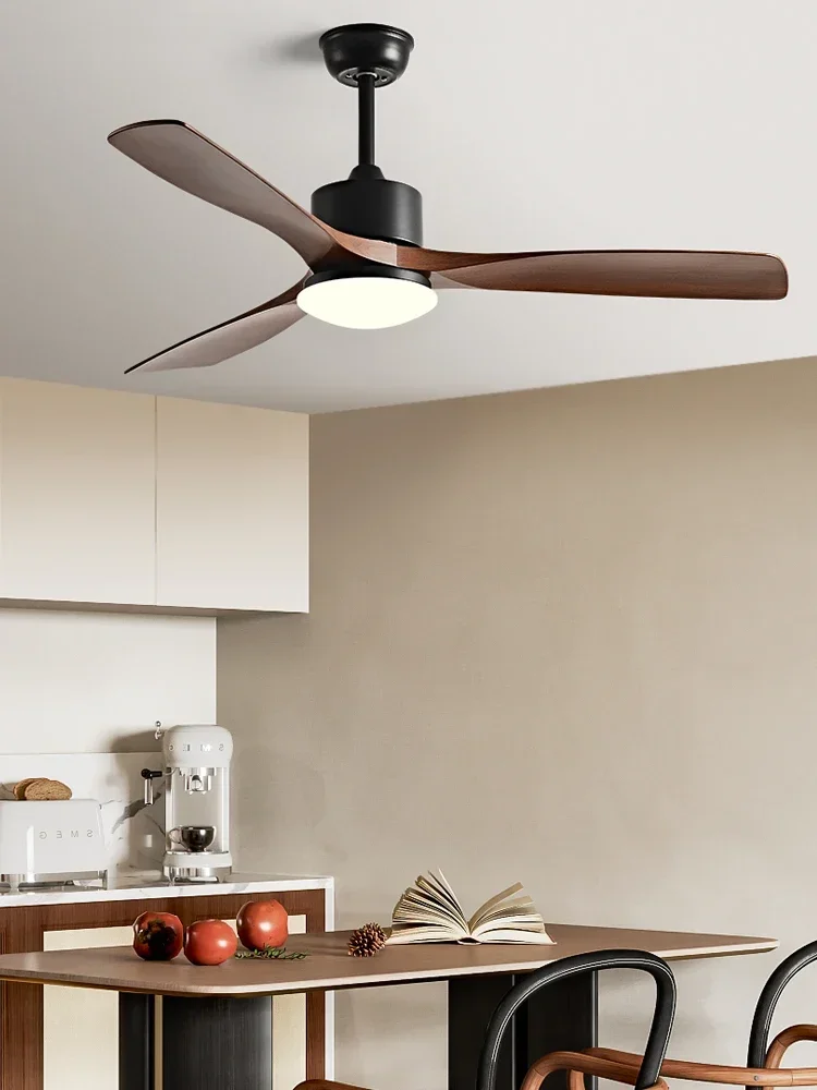 White Black Wood Ceiling Fan with 24W LED Light 3 ABS Blade 36/42/52 Inch Pure Copper DC 30W Motor Support Remote Control