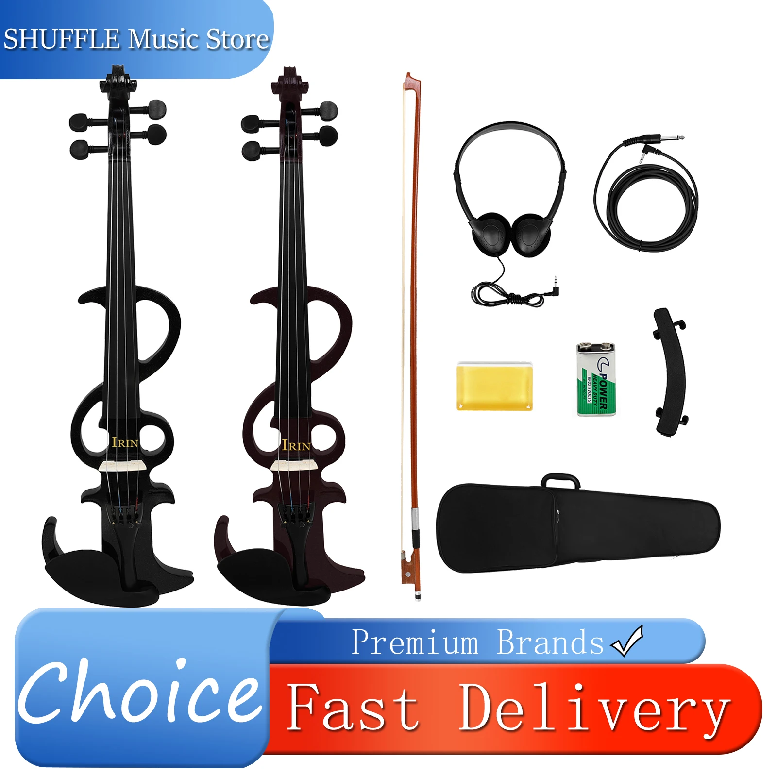 

IRIN AE-07 Electric Violin Solid Wood Body Built-in Pickup Headphone Jack Silent Practice Mode Tunable Professional 07 Violin