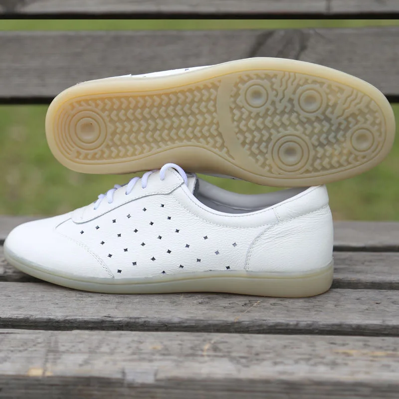 أحذية تدريب فنون الدفاع عن النفس الصيفية للرجال والنساء مصممة من الجلد أحذية تاي تشي للجنسين أحذية كونغفو ذات علامة تجارية فاخرة #4