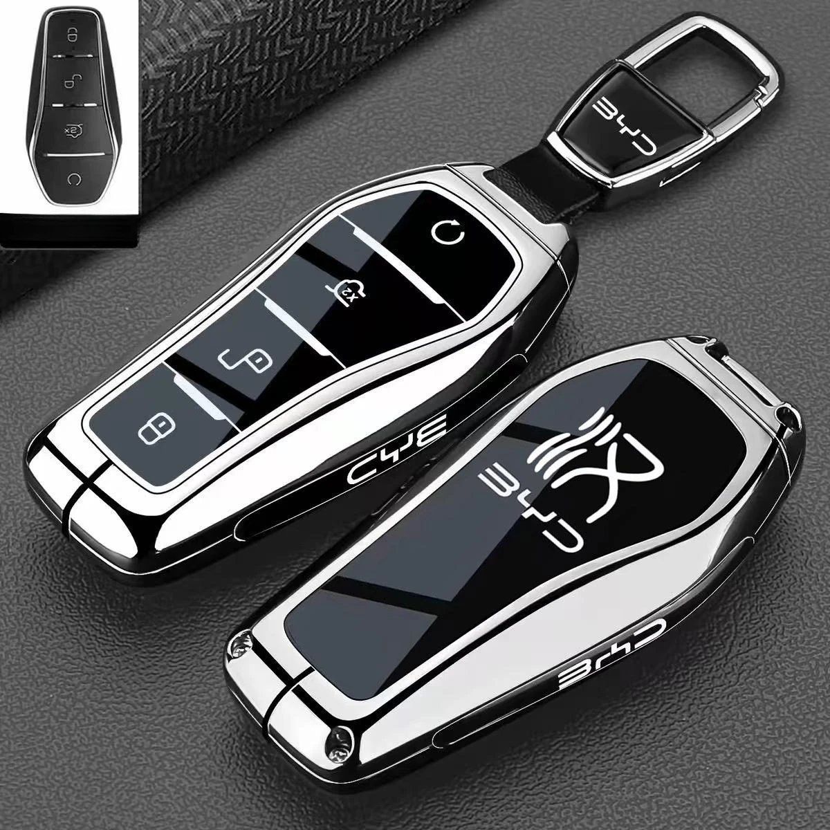 Zinc Alloy Car Key Case Cover Shell Protector Fob Holder for BYD Han EV Han L Smart Driving Han DM-i 2026 Keybag Accessories