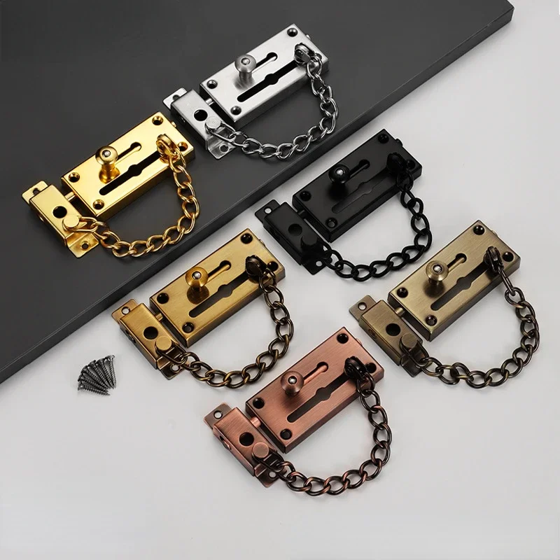 

Stainless Steel Anti-theft Chain, Thickened Left and Right Locking Pins, Household Hotel Room Door Reverse Lock