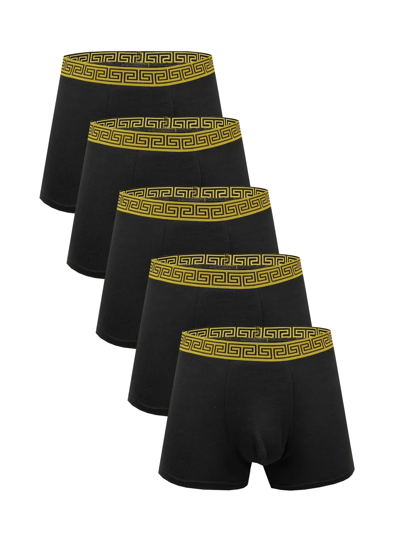 

5PCS simple, everyday, unique belt design, comfortable and breathable men's boxer shorts