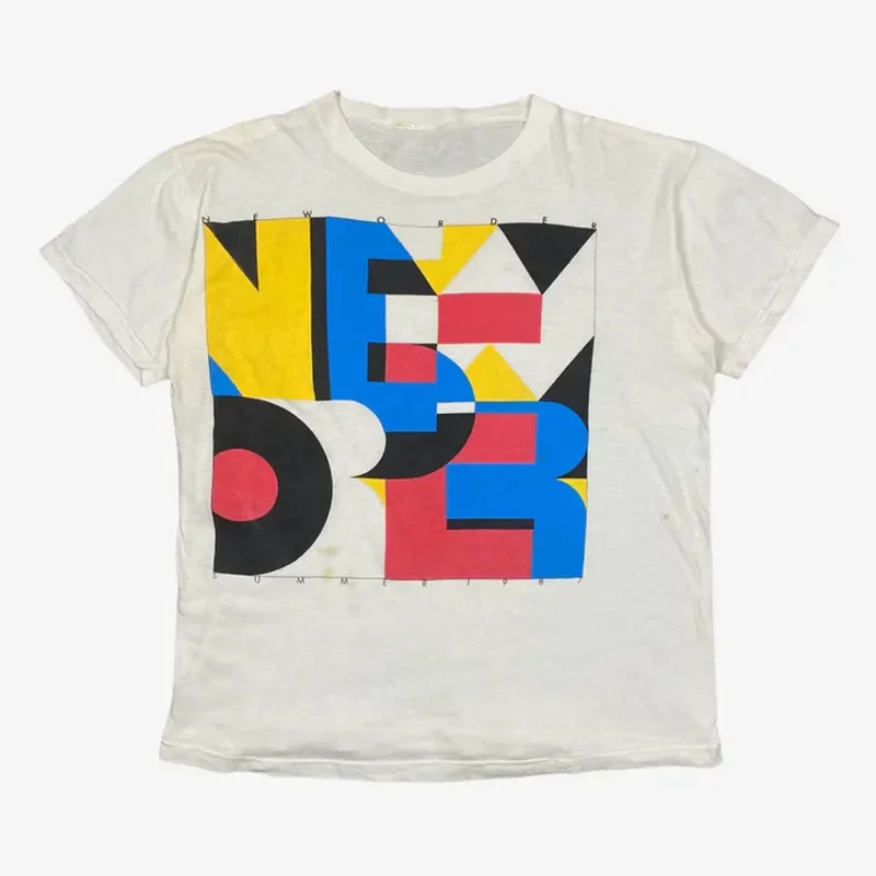 Retro Portrait New Order Alternative Rock Vintage Band T-Shirt 100 % Baumwolle Grafik-T-Shirt Herren Damen Sommer Streetwear Top – Detail 7