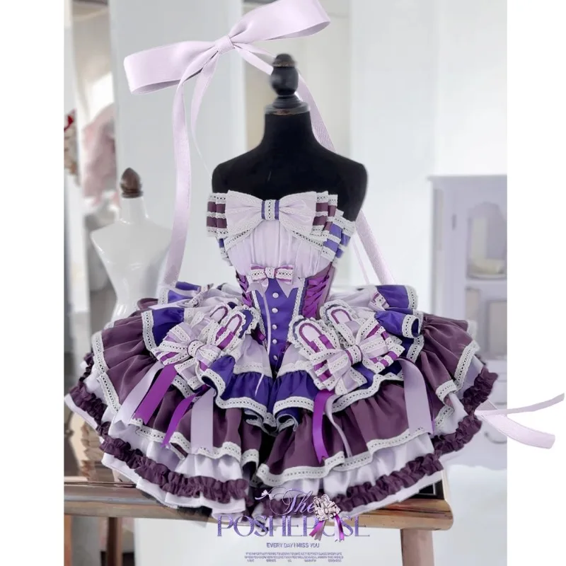 Japanese Lolita Romantic Elegant Kawaii Vestidos Cosplay Princess Sleeveless Bowknot Flower Mesh Fantastic Fairy Dresses Female