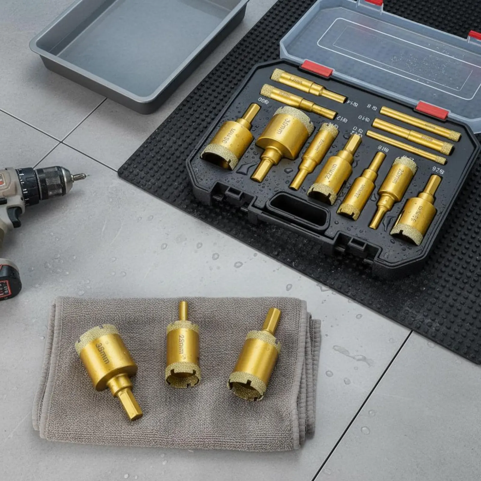 12 Pieces Brazed Crystal Drilling Drill Piece Set Multi-Material Drilling Marble Stone Hole Cutter Set Power Tool Accessory